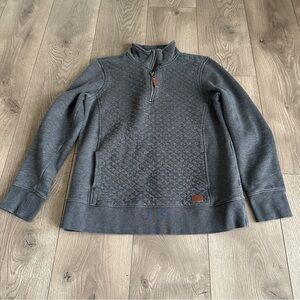 L.L. BEAN Women's Quilted Quarter-Zip Pullover Sweatshirt size Medium